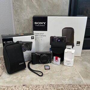 Sony Cyber-shot DSC-HX9V Digital Camera Black 16.2MP 16x Optical Zoom GPS Box